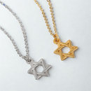 Kit 2 Colares Estrela de Davi Lisa Minimalista - Banhado a Ouro 18k & Prata 925