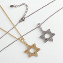 Kit 2 Colares Estrela de Davi Cravejado com Zircônias - Banhado a Ouro 18k & Prata 925