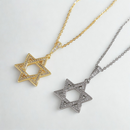 Kit 2 Colares Estrela de Davi Cravejado com Zircônias - Banhado a Ouro 18k & Prata 925