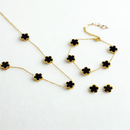 [COMPRE 2 LEVE 3!] Conjunto Feminino Aurora Dourada - Colar, Brinco e Pulseira Trevo da Sorte.