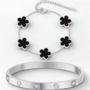 [COMPRE 1 GANHE +1] Pulseira feminina Aurora de trevo + Bracelete de Cristais